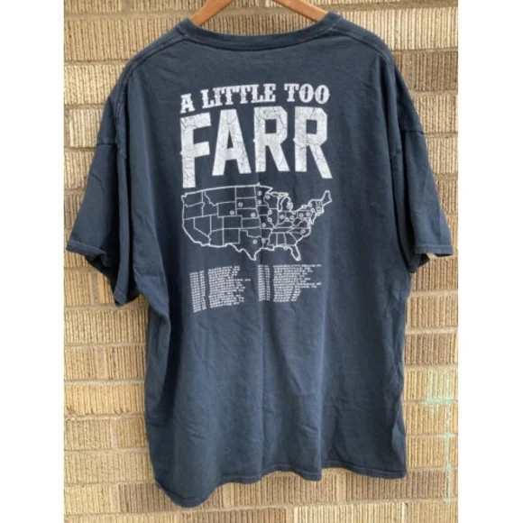 Tyler Farr Men’s 2XL A Little Too‎ Far Black Short Sleeve Us Tour Shirt Country - Picture 6 of 8